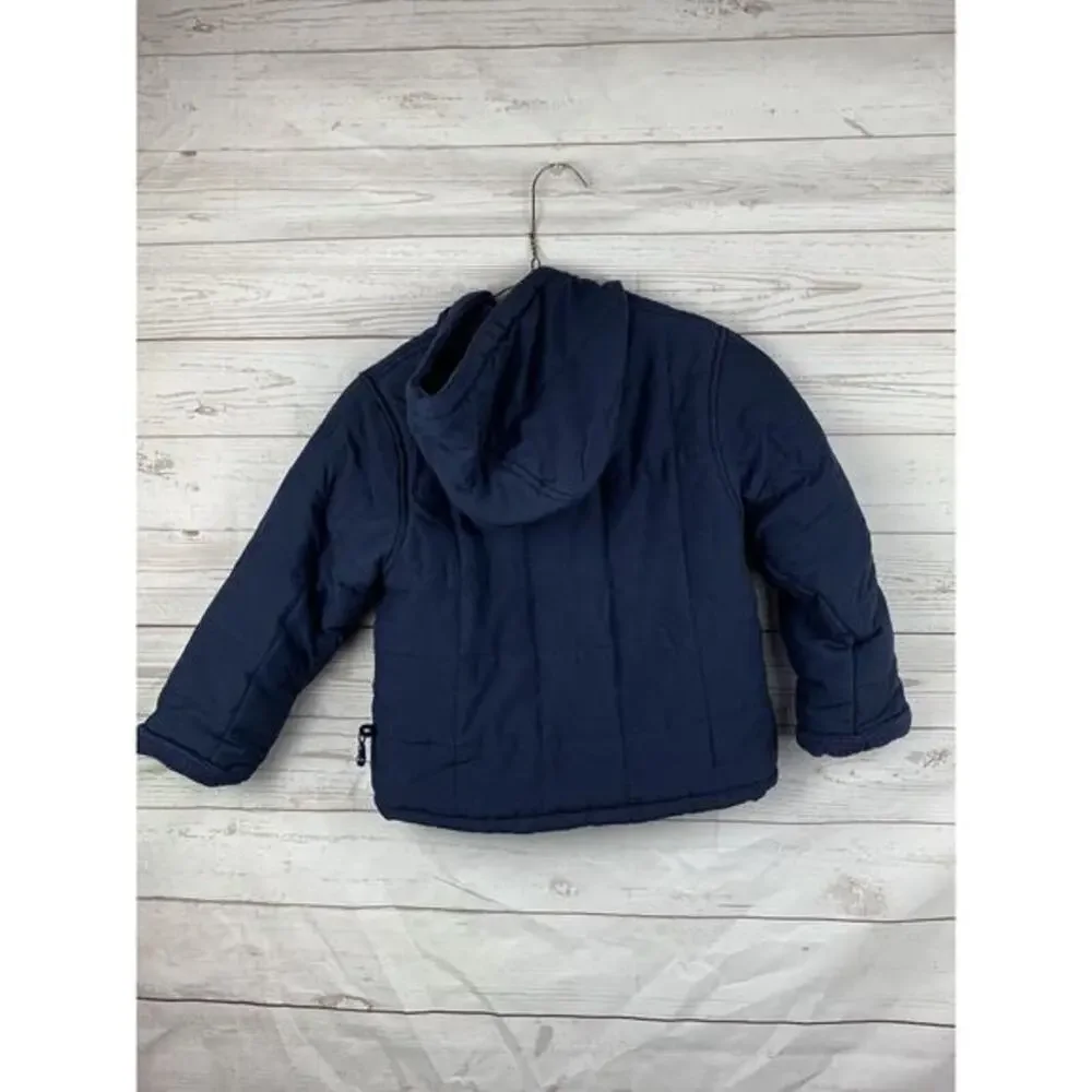 Le Petit Rothschild Boys Coat 48M Navy with dog patches hooded‎